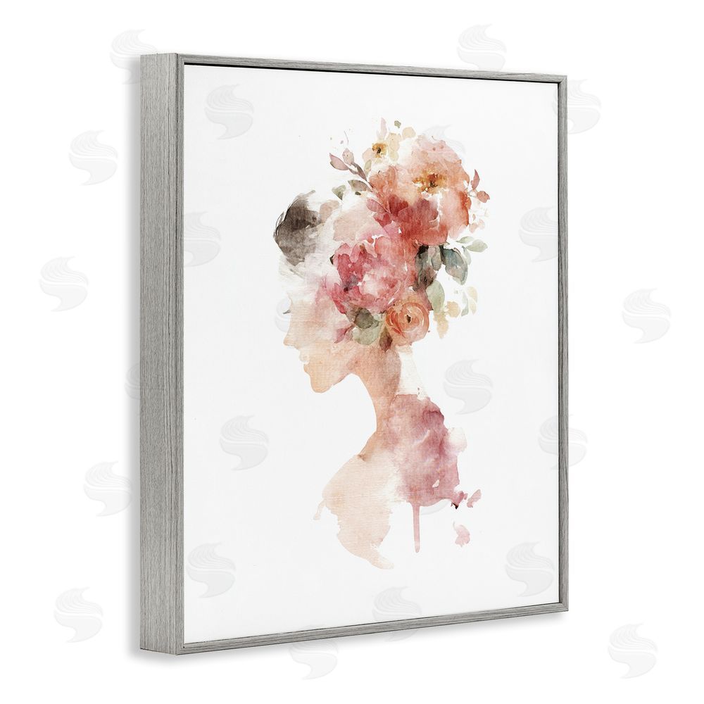Svetlana Aleynikova Flowing With Petals Portrait Gray Framed Giclee Wall Art Print
