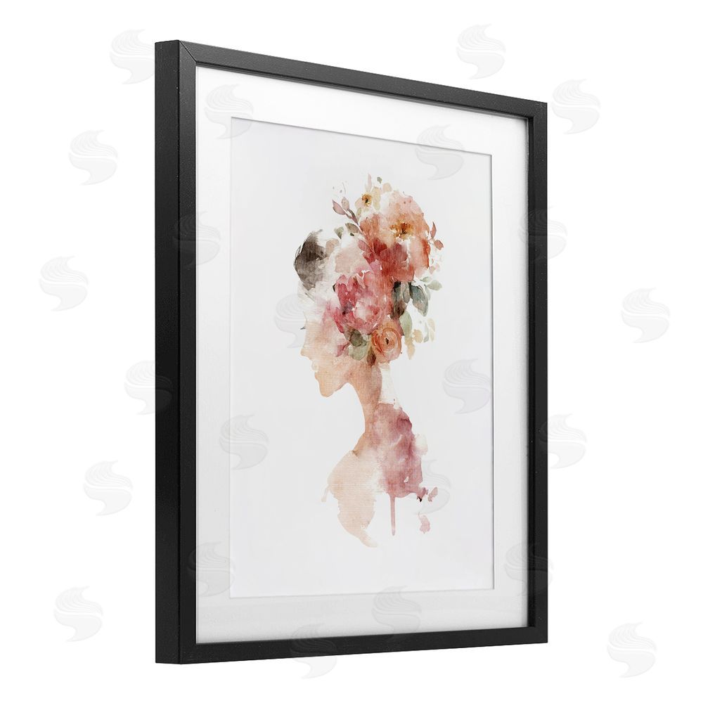 Svetlana Aleynikova Flowing With Petals Portrait Black Framed Print Under Glass Wall Art