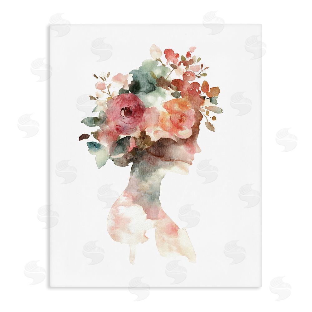 Svetlana Aleynikova Floral Dreamscape Silhouette Stretched Canvas Wall Art Print