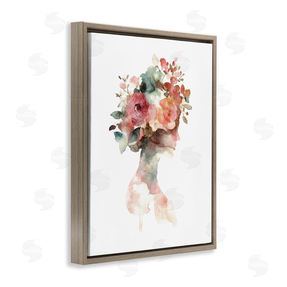 Svetlana Aleynikova Floral Dreamscape Silhouette Brown Floating Frame Canvas Wall Art Print
