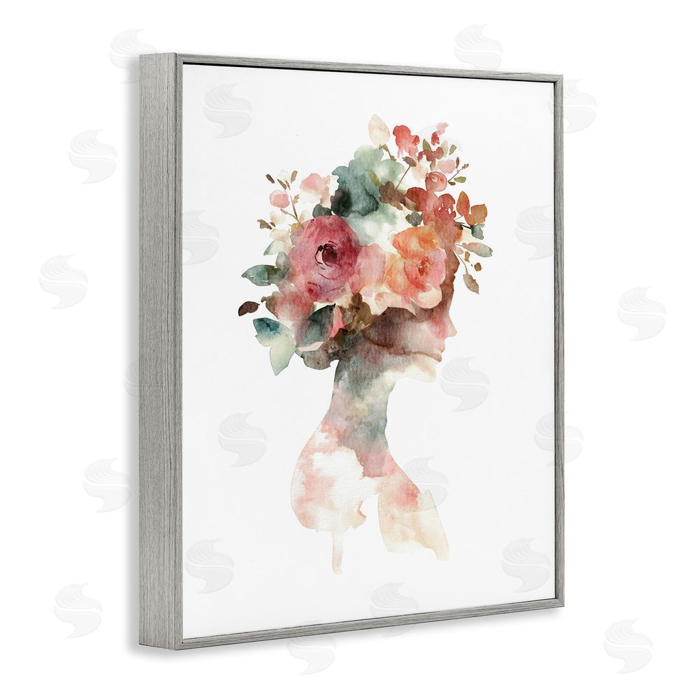 Svetlana Aleynikova Floral Dreamscape Silhouette Gray Framed Giclee Wall Art Print