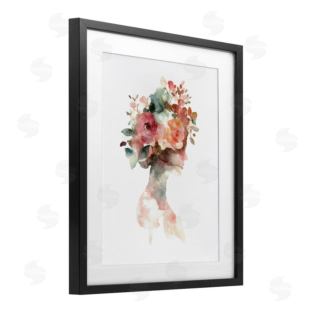 Svetlana Aleynikova Floral Dreamscape Silhouette Black Framed Print Under Glass Wall Art