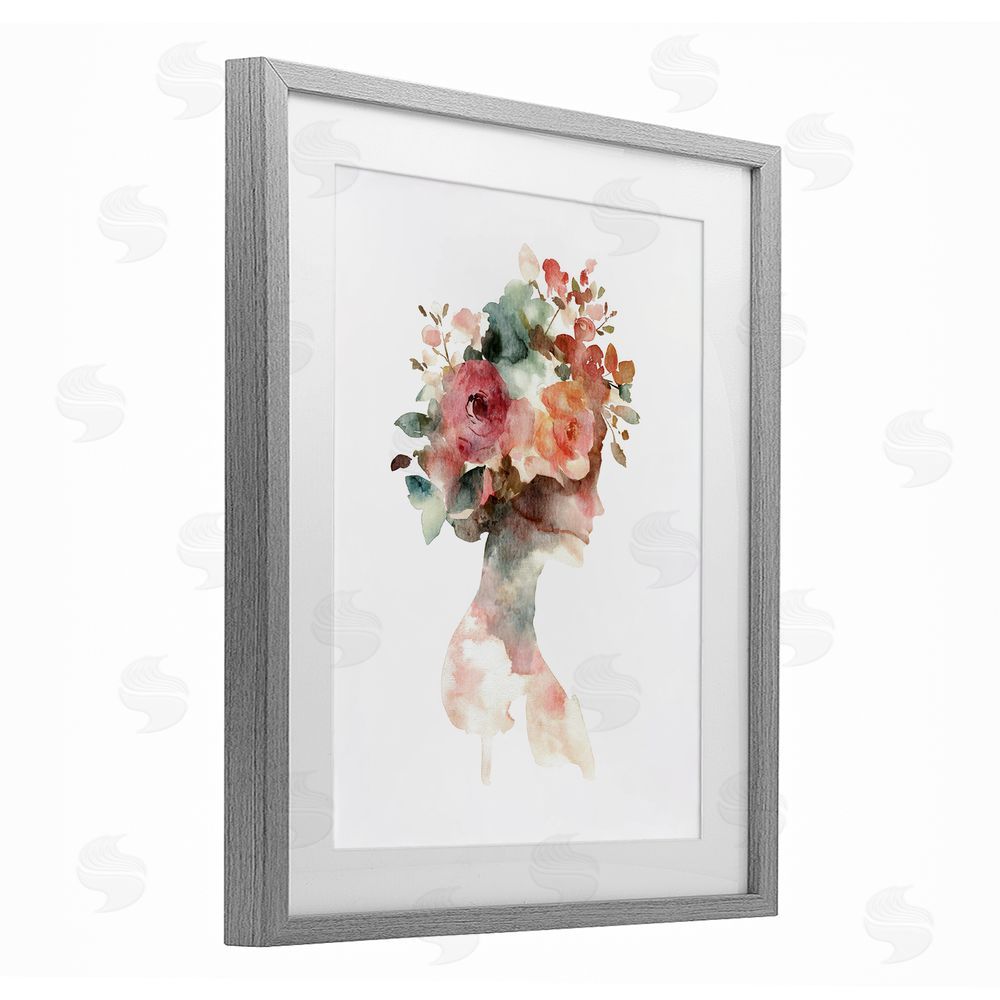 Svetlana Aleynikova Floral Dreamscape Silhouette Gray Framed Print Under Glass Wall Art