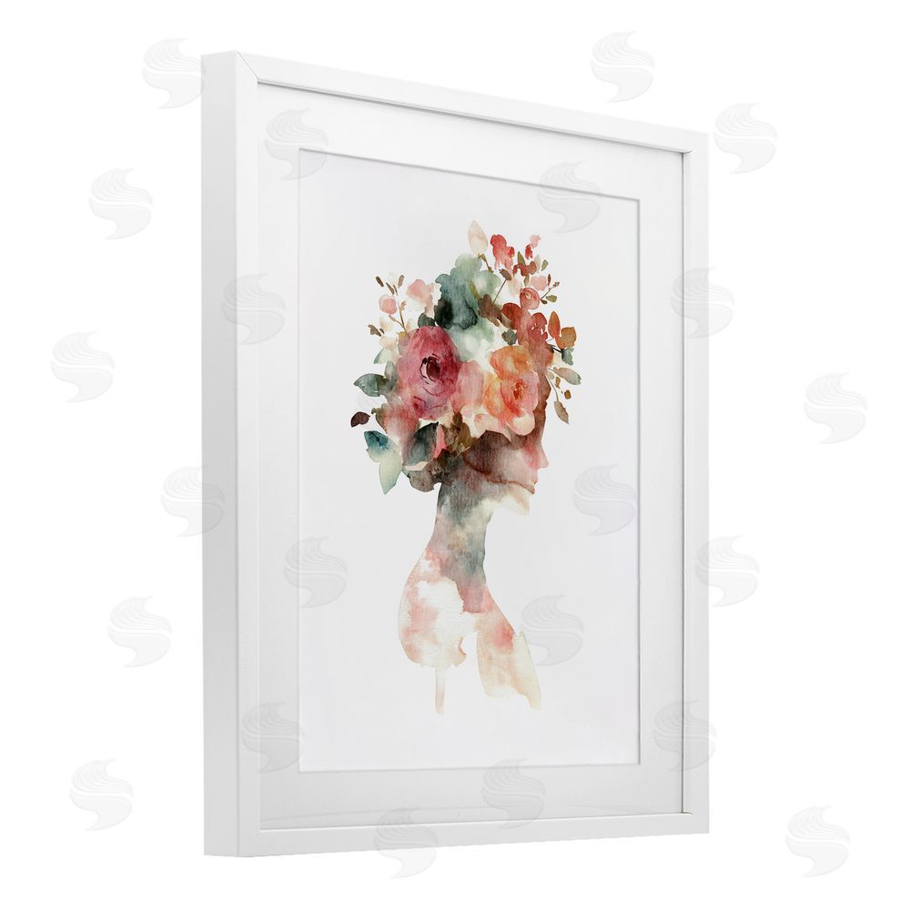 Svetlana Aleynikova Floral Dreamscape Silhouette White Framed Print Under Glass Wall Art