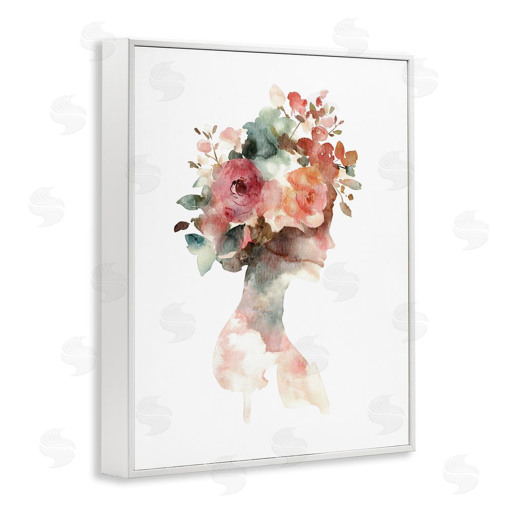 Svetlana Aleynikova Floral Dreamscape Silhouette White Framed Giclee Wall Art Print