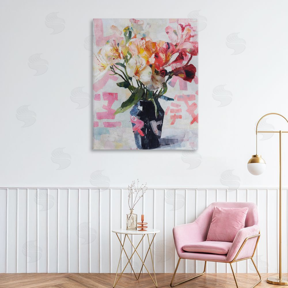 Svetlana Aleynikova Zen Blooms Bouquet Stretched Canvas Wall Art in Room