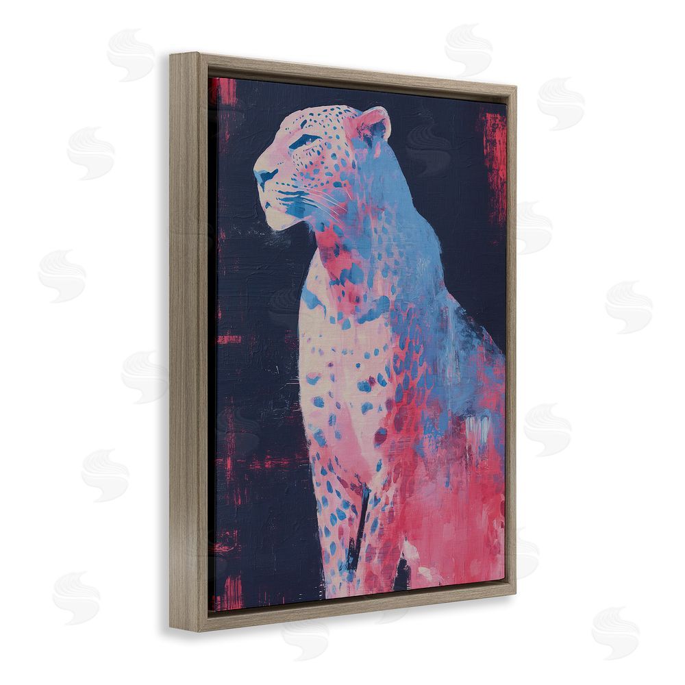Svetlana Aleynikova Predator Pride Leopard Brown Floating Frame Canvas Wall Art Print