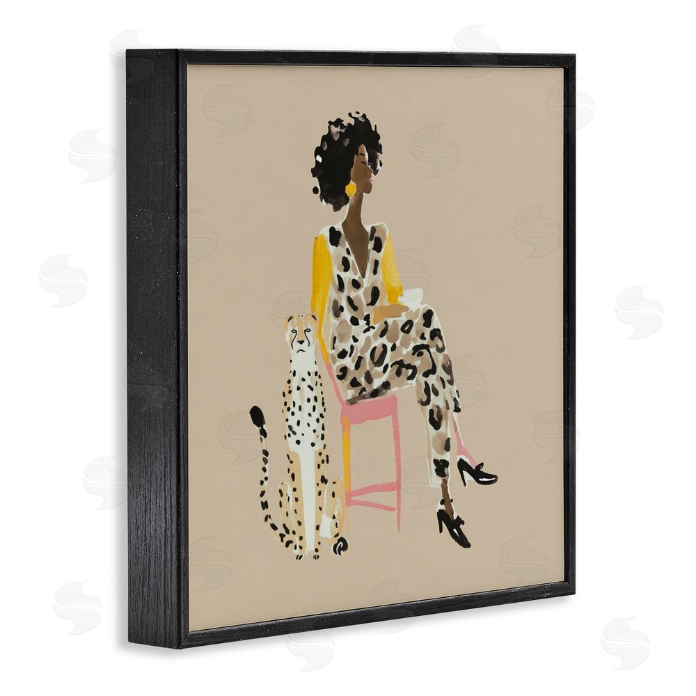 Svetlana Aleynikova Savage Chic Glam with Leopard Black Framed Giclee Wall Art Print