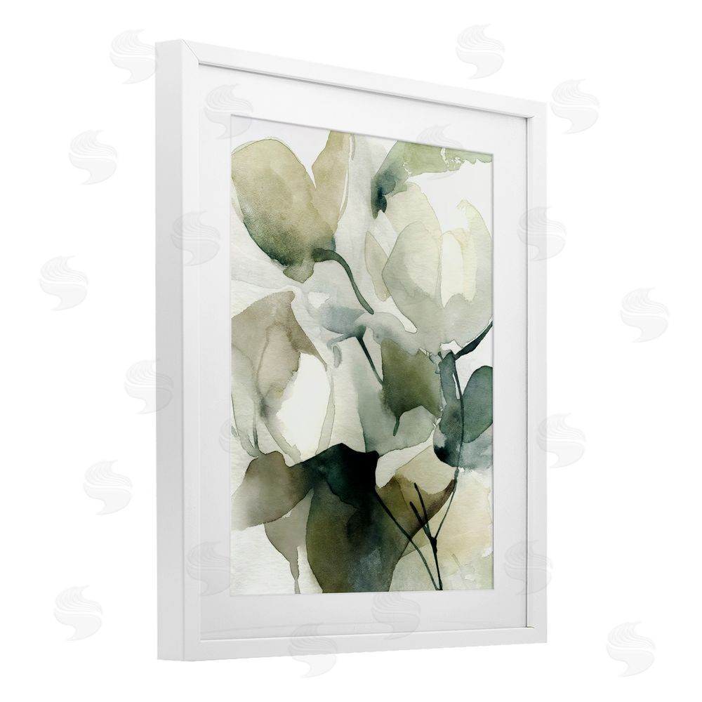 Svetlana Aleynikova Flowing Floral Branches White Framed Print Under Glass Wall Art