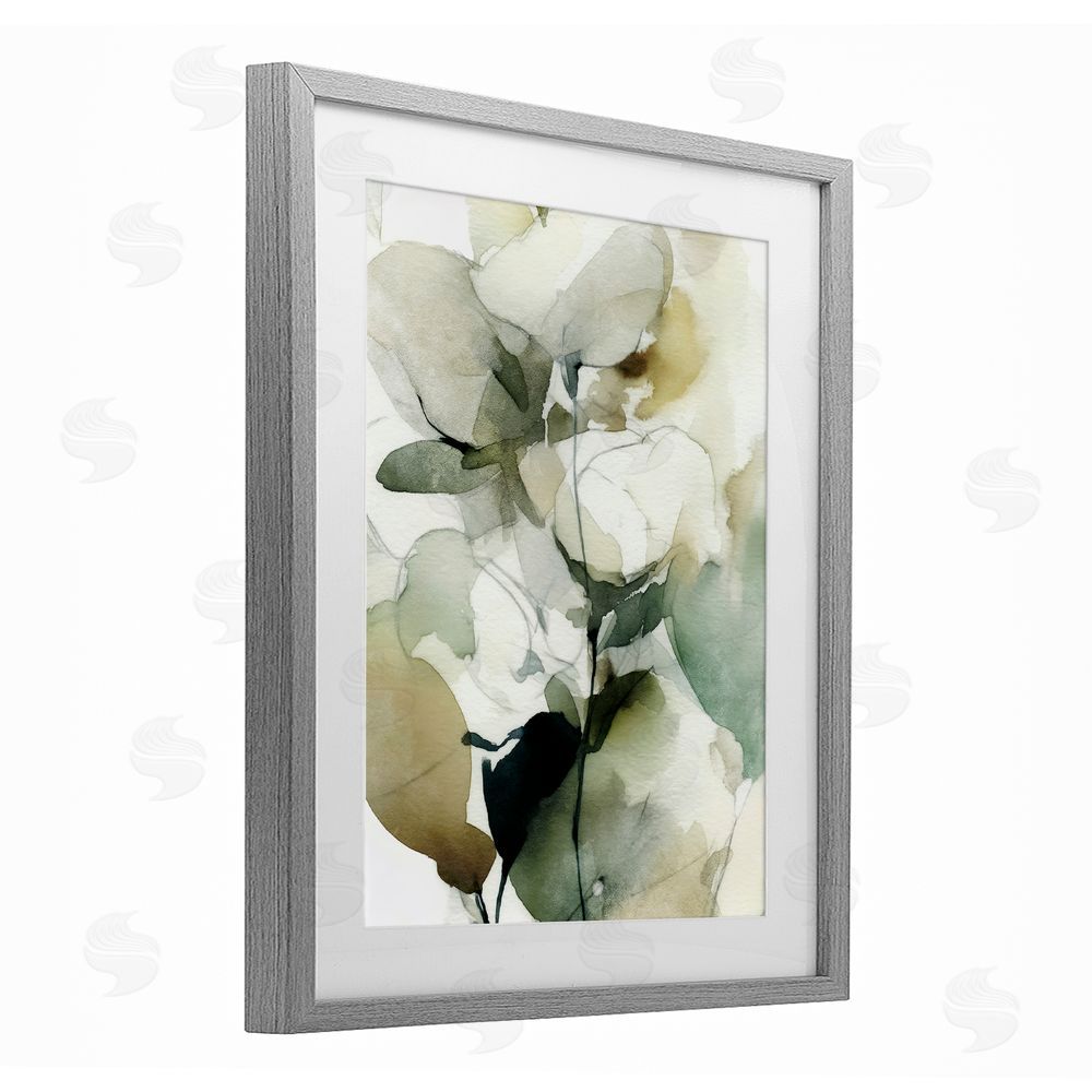 Svetlana Aleynikova Floral Branches in Motion Gray Framed Print Under Glass Wall Art