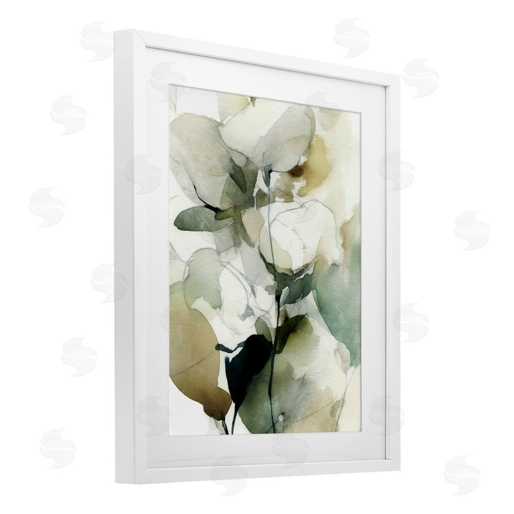 Svetlana Aleynikova Floral Branches in Motion White Framed Print Under Glass Wall Art