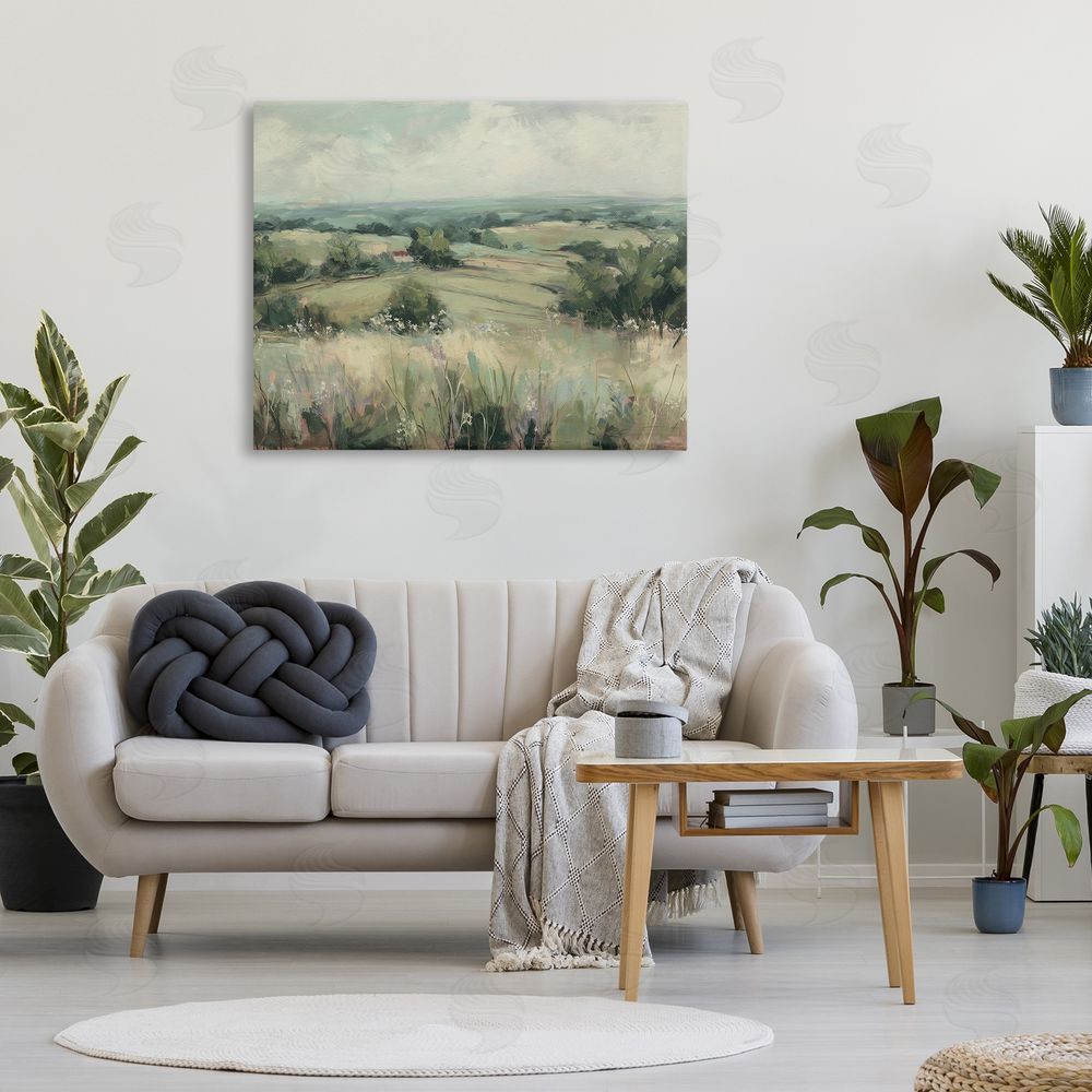 Svetlana Aleynikova Idyllic Green Pastures Canvas Wall Art Print in Room