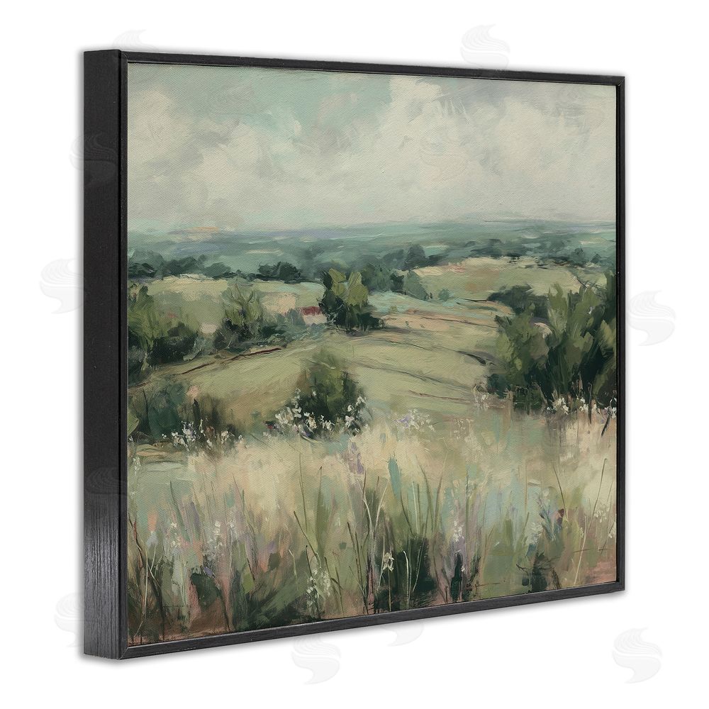 Svetlana Aleynikova Idyllic Green Pastures Black Framed Giclee Wall Art Print