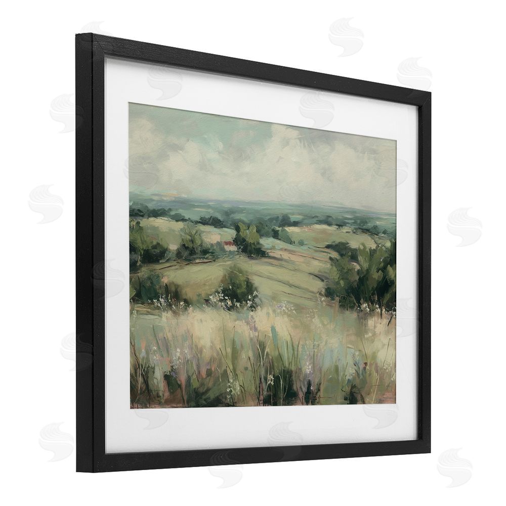 Svetlana Aleynikova Idyllic Green Pastures Black Framed Print Under Glass Wall Art