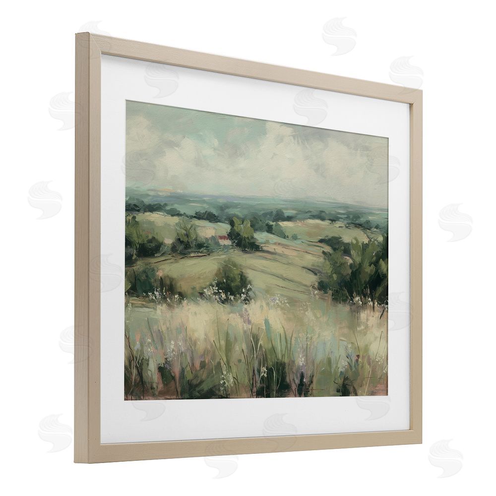 Svetlana Aleynikova Idyllic Green Pastures Birch Framed Print Under Glass Wall Art