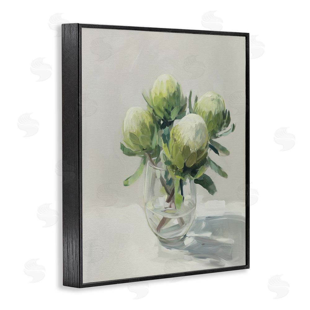 Svetlana Aleynikova Glass & Bloom Still Life Black Framed Giclee Wall Art Print