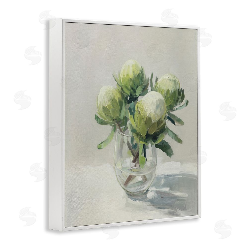 Svetlana Aleynikova Glass & Bloom Still Life White Framed Giclee Wall Art Print