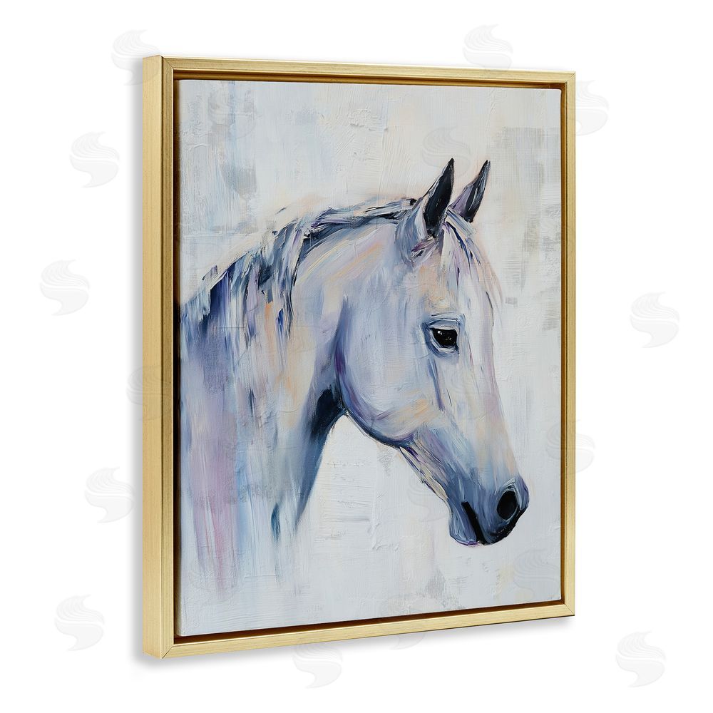 Svetlana Aleynikova Majestic Spirit Horse Portrait Gold Floating Frame Canvas Wall Art Print