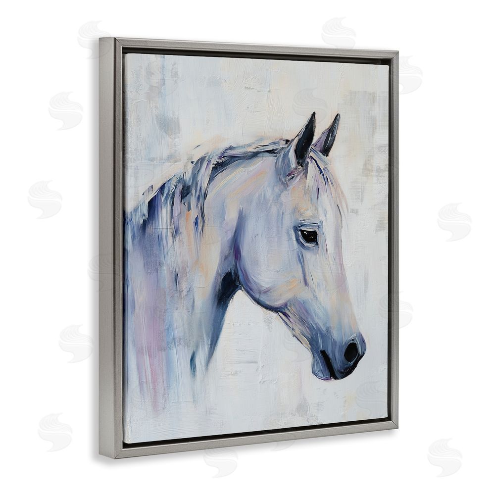 Svetlana Aleynikova Majestic Spirit Horse Portrait Gray Floating Frame Canvas Wall Art Print