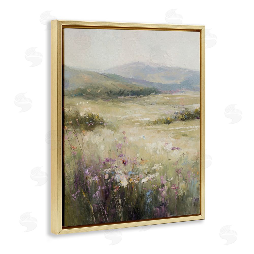 Svetlana Aleynikova Fields Of Serenity Gold Floating Frame Canvas Wall Art Print