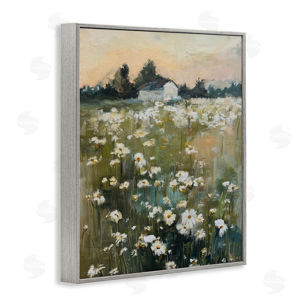 Svetlana Aleynikova Expressive Endless Daisies Gray Framed Giclee Wall Art Print