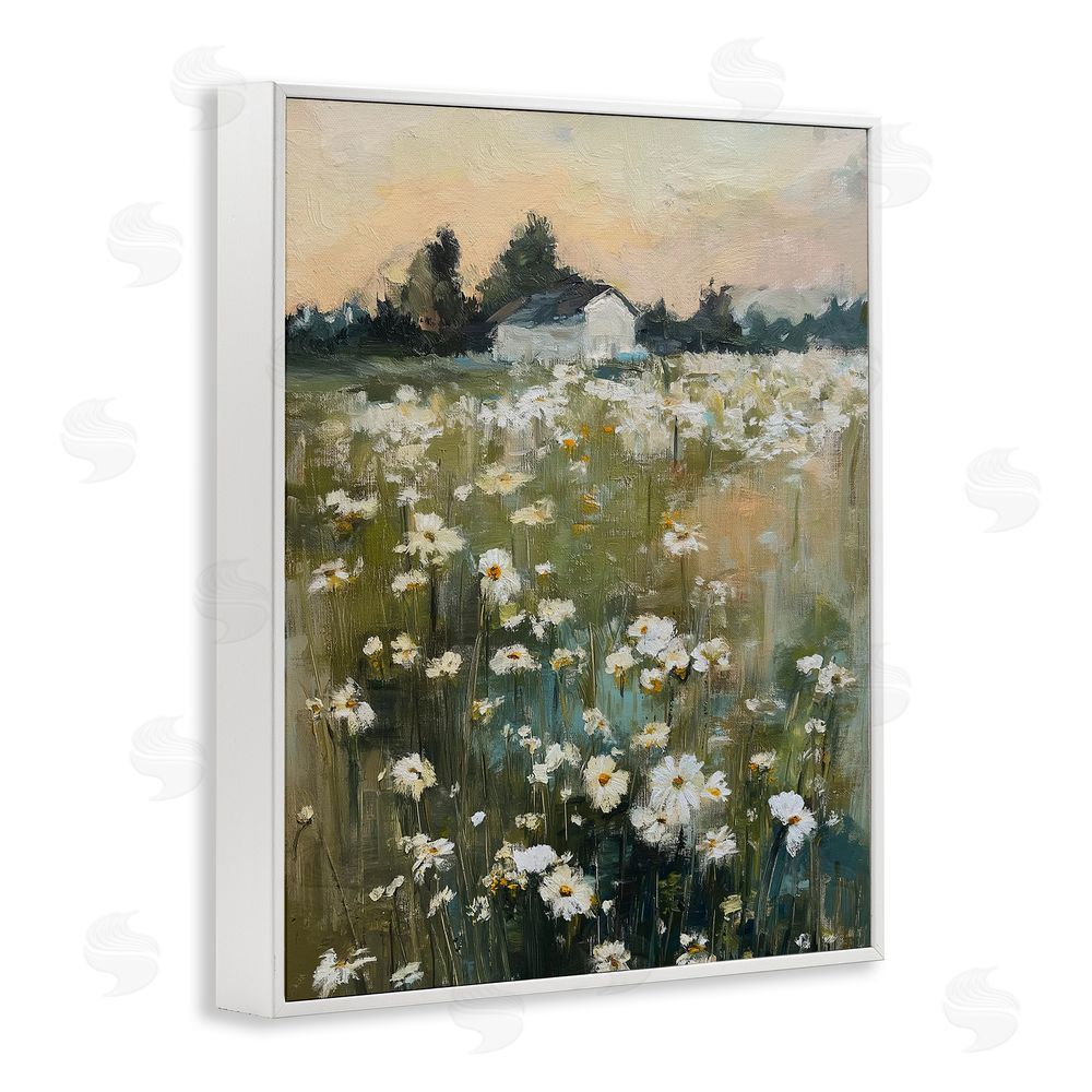 Svetlana Aleynikova Expressive Endless Daisies White Framed Giclee Wall Art Print