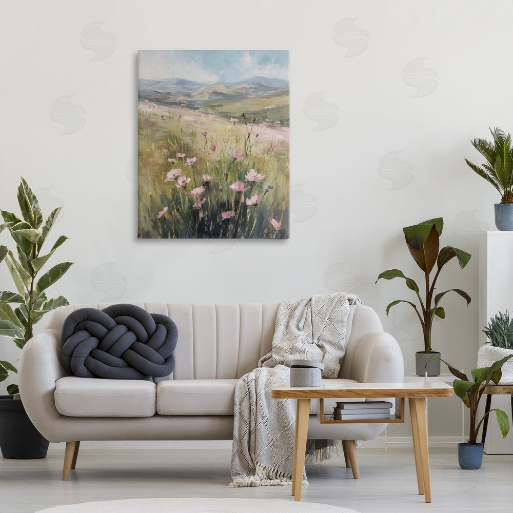 Svetlana Aleynikova Wild Shrubs in Pasture Stretched Canvas Wall Art in Room