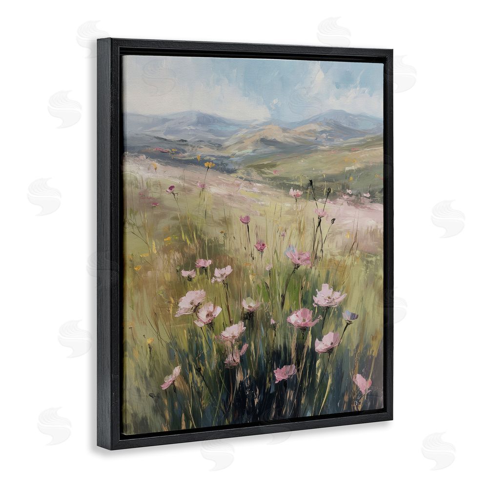 Svetlana Aleynikova Wild Shrubs in Pasture Black Floating Frame Canvas Wall Art Print