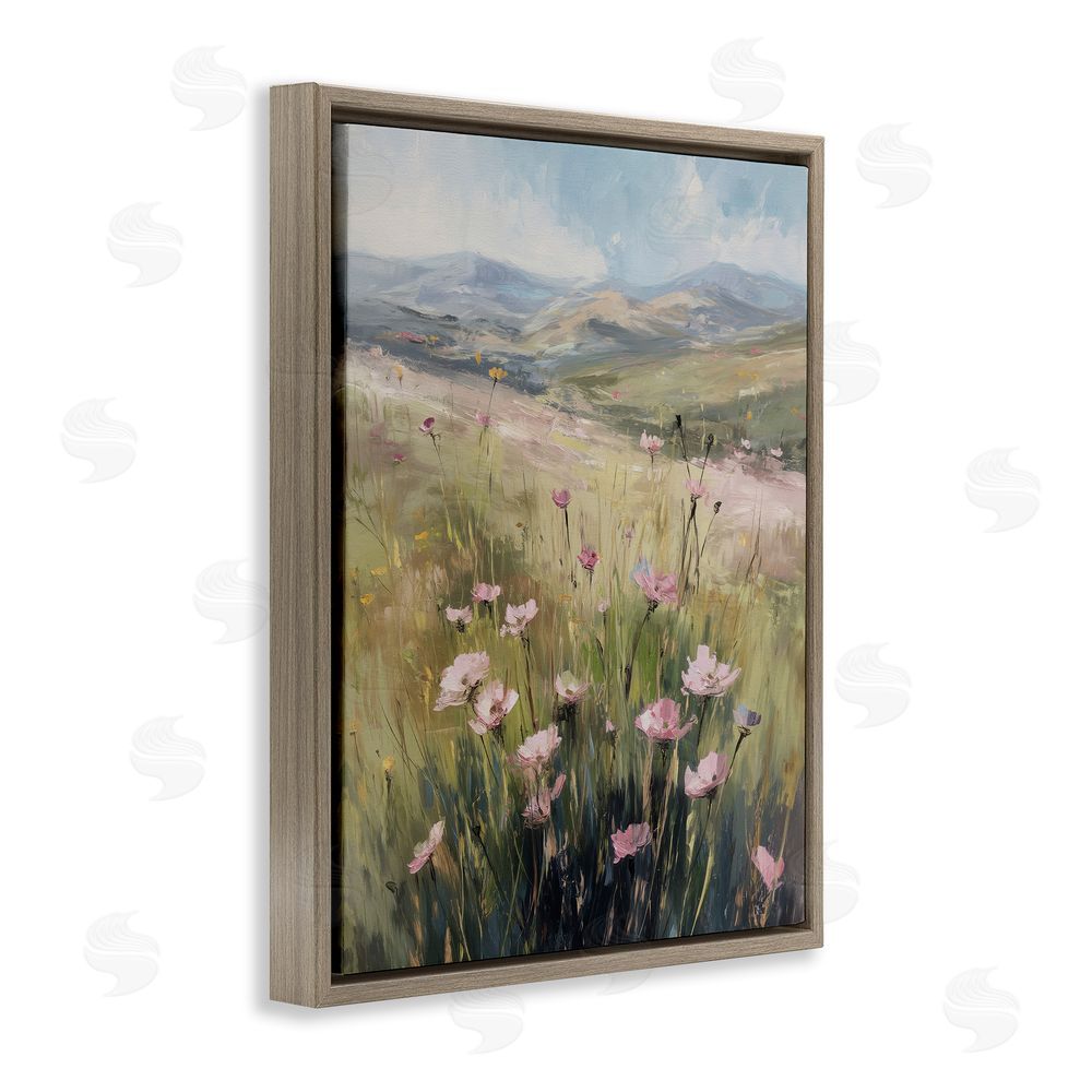 Svetlana Aleynikova Wild Shrubs in Pasture Brown Floating Frame Canvas Wall Art Print