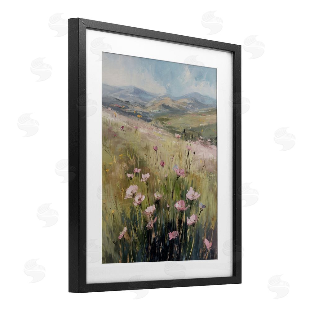 Svetlana Aleynikova Wild Shrubs in Pasture Black Framed Print Under Glass Wall Art