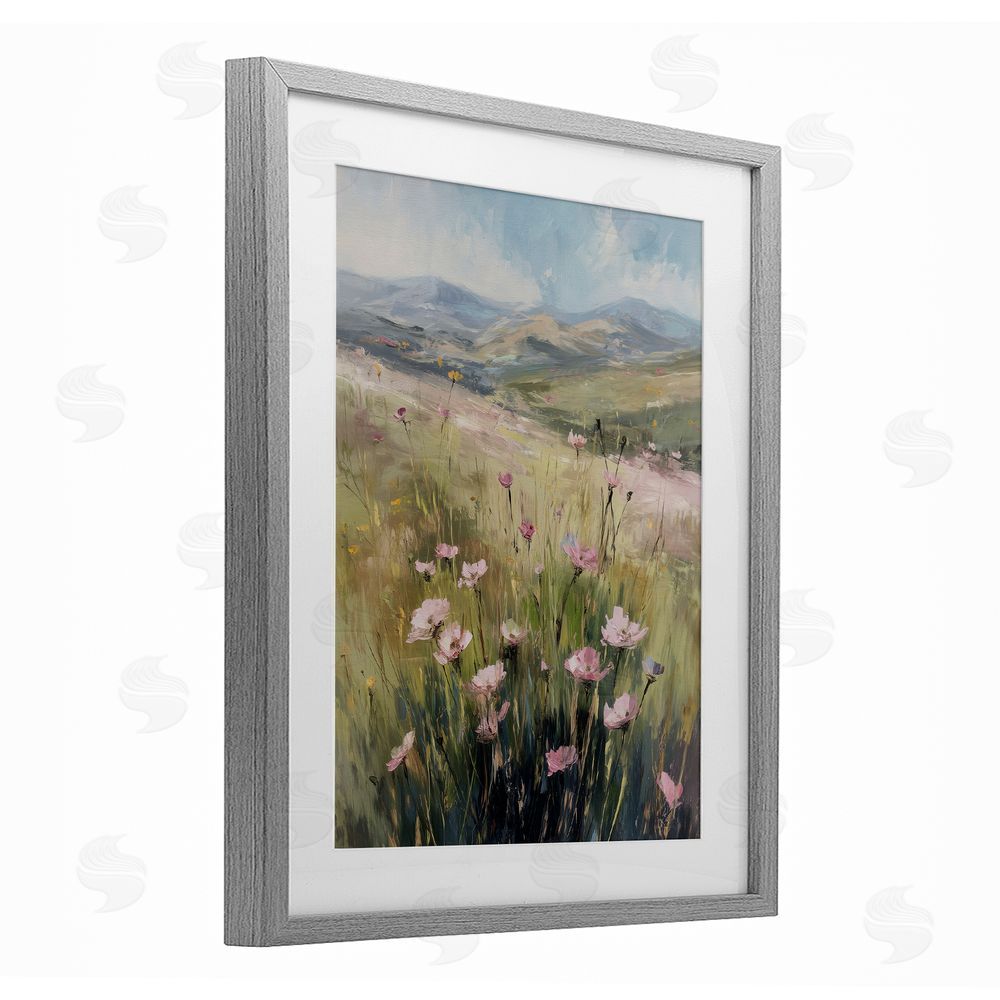 Svetlana Aleynikova Wild Shrubs in Pasture Gray Framed Print Under Glass Wall Art