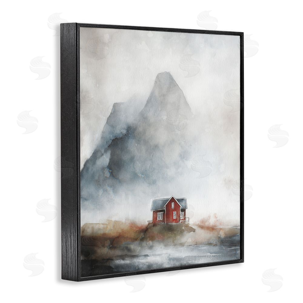 Svetlana Aleynikova Foggy Hugged Hut Black Framed Giclee Wall Art Print