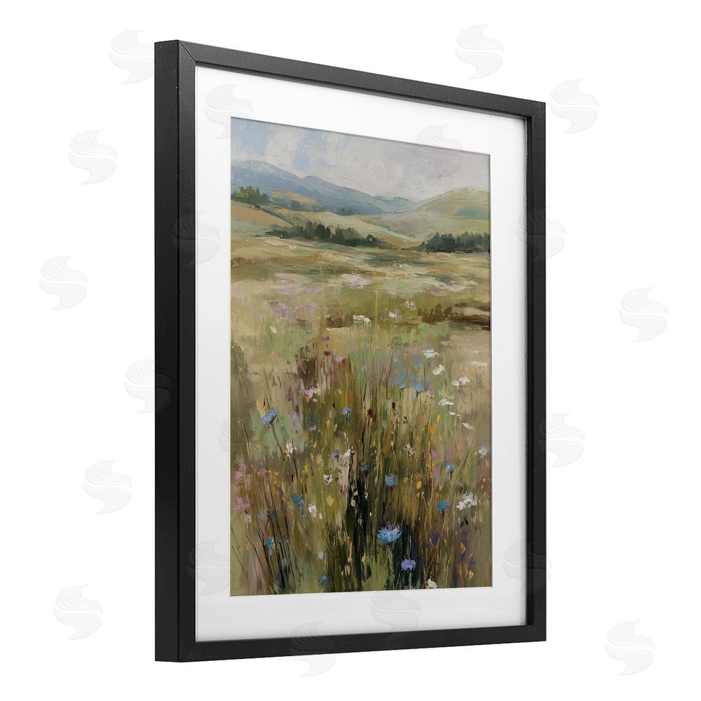 Svetlana Aleynikova Breezy Pastures Impression Black Framed Print Under Glass Wall Art