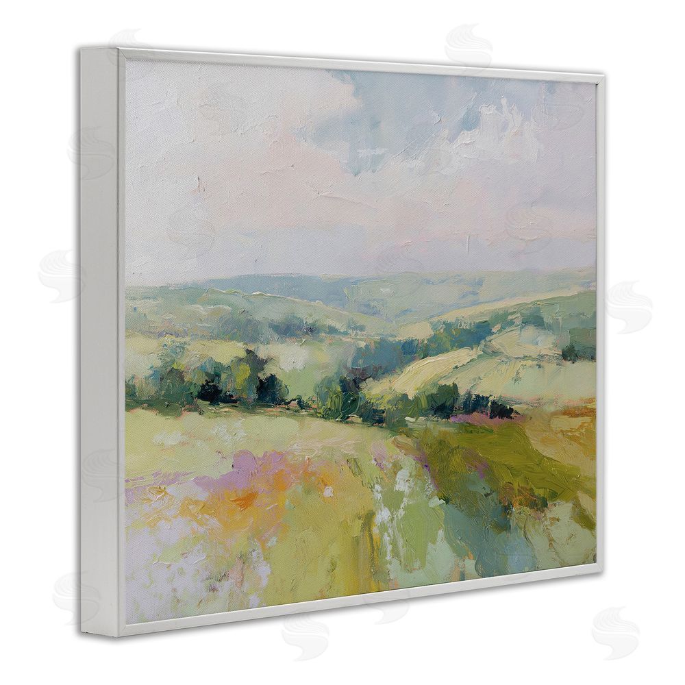 Svetlana Aleynikova Endless Green Hills White Framed Giclee Wall Art Print