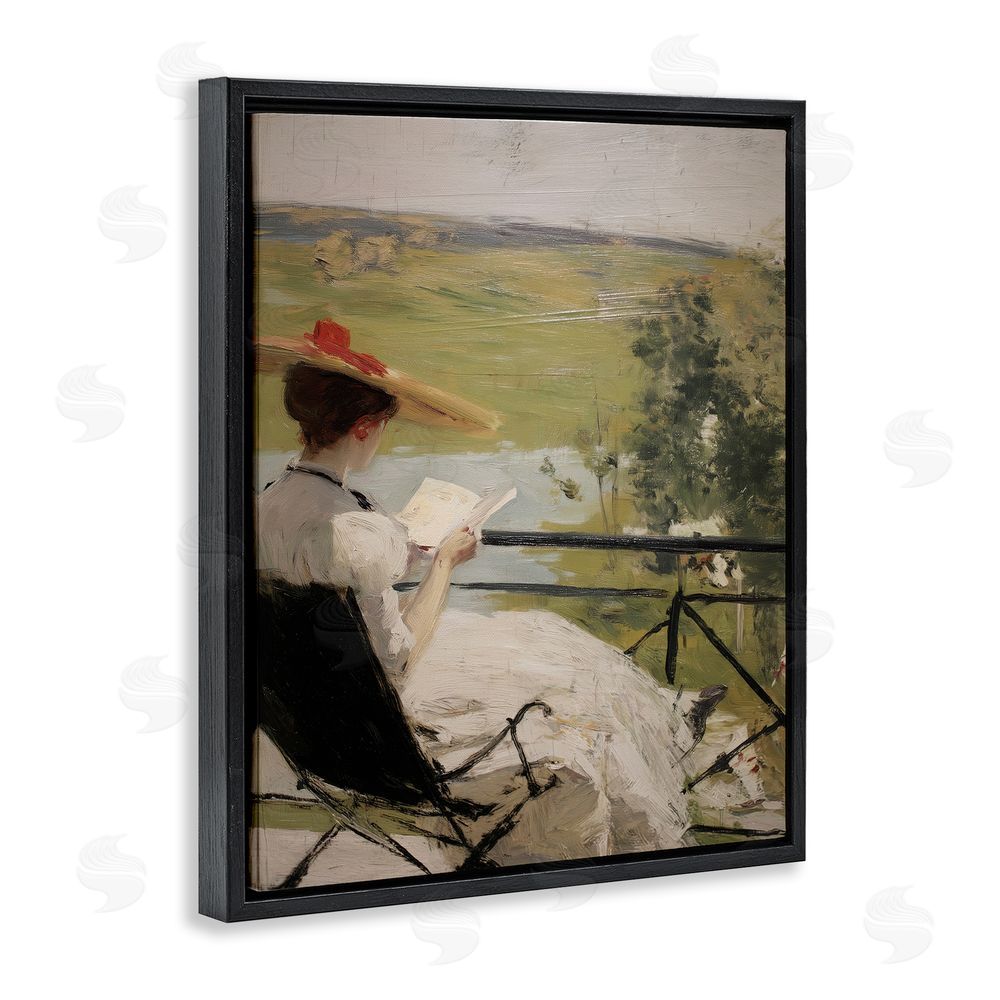 Svetlana Aleynikova In The Comfort Of Pages Black Floating Frame Canvas Wall Art Print