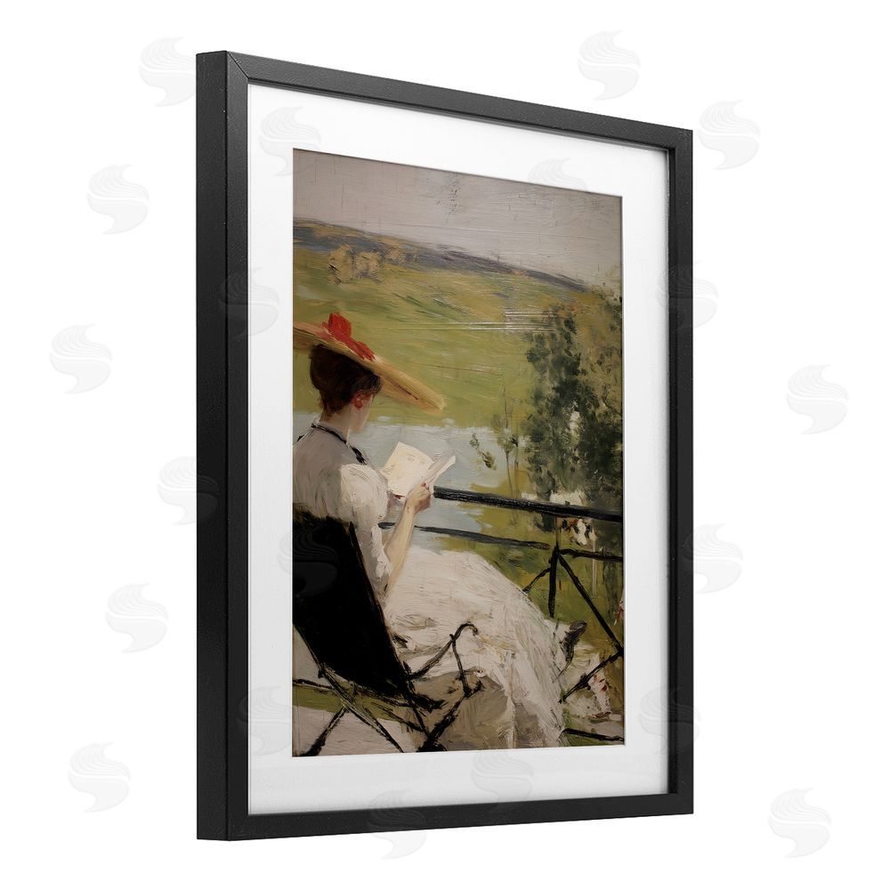 Svetlana Aleynikova In The Comfort Of Pages Black Framed Print Under Glass Wall Art