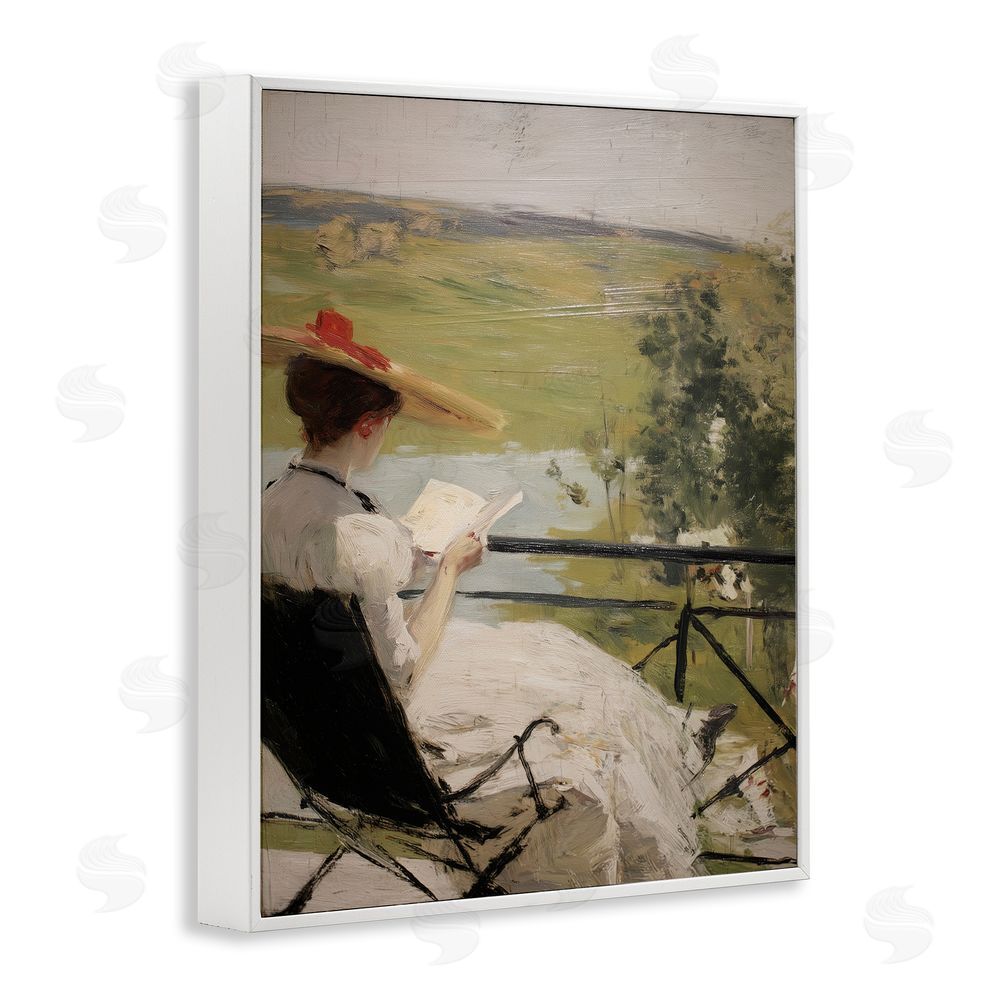 Svetlana Aleynikova In The Comfort Of Pages White Framed Giclee Wall Art Print