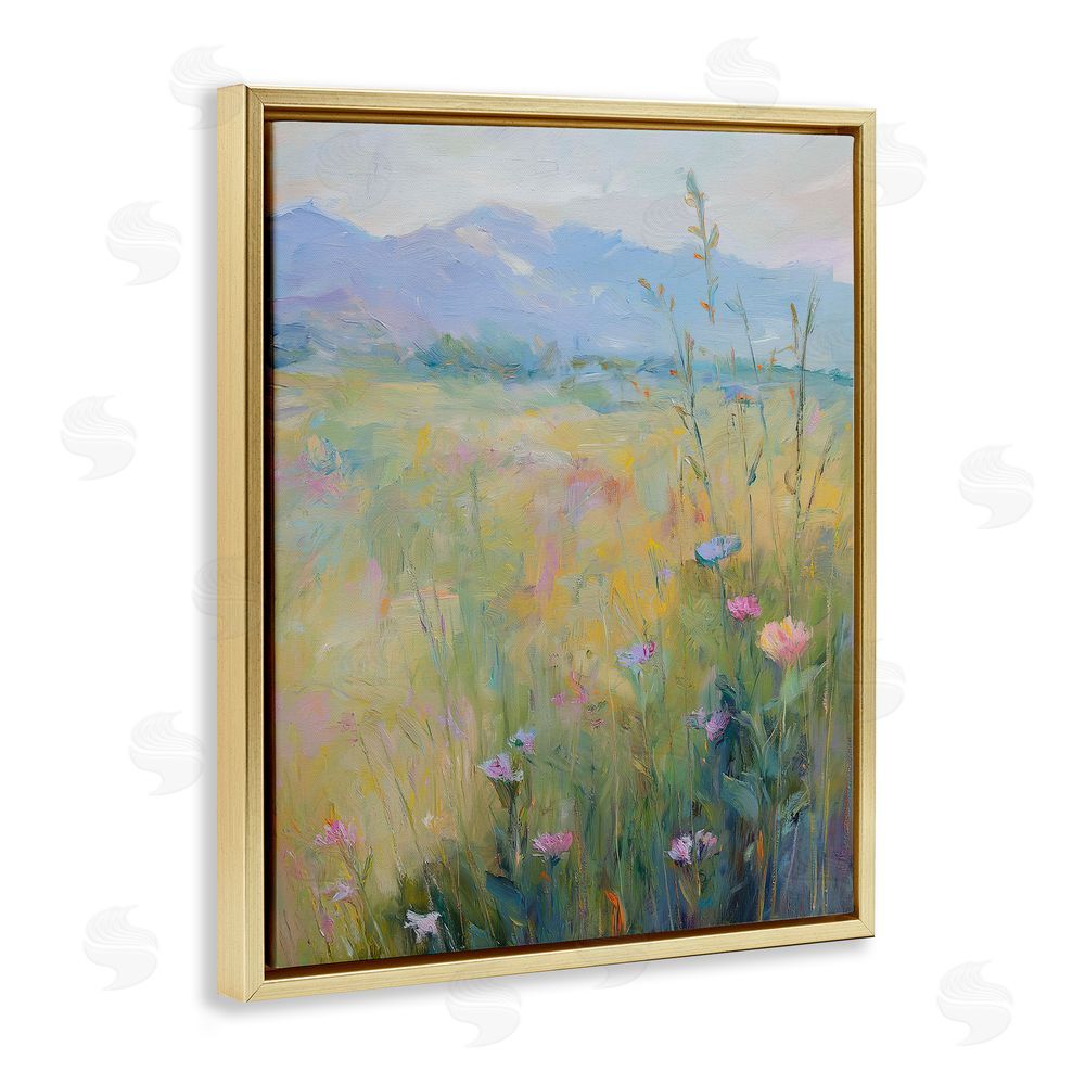 Svetlana Aleynikova Peaceful Meadow's Embrace Gold Floating Frame Canvas Wall Art Print