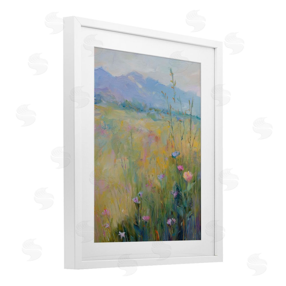 Svetlana Aleynikova Peaceful Meadow's Embrace White Framed Print Under Glass Wall Art