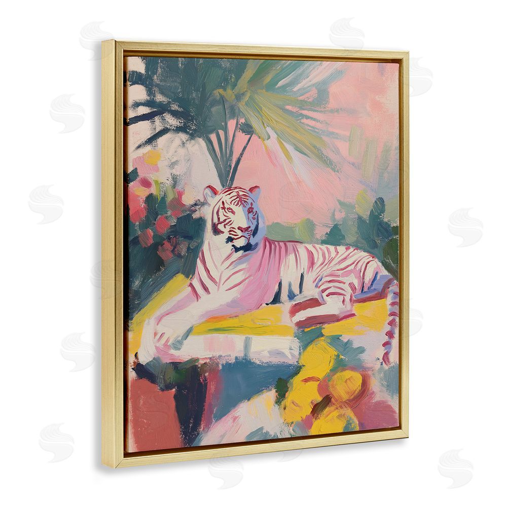 Svetlana Aleynikova In The Quiet Shade Tiger Gold Floating Frame Canvas Wall Art Print