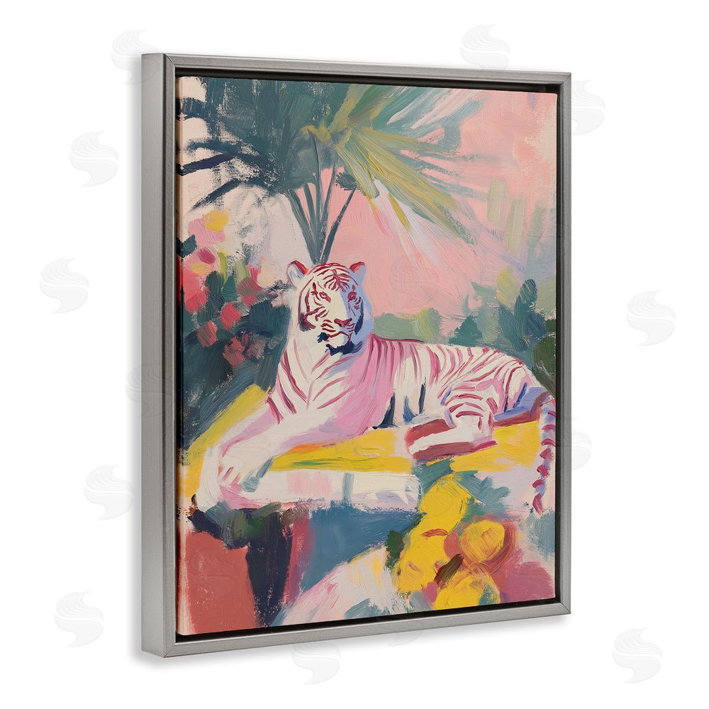 Svetlana Aleynikova In The Quiet Shade Tiger Gray Floating Frame Canvas Wall Art Print