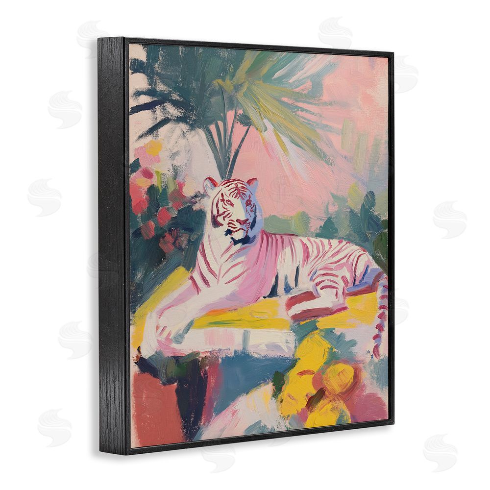 Svetlana Aleynikova In The Quiet Shade Tiger Black Framed Giclee Wall Art Print