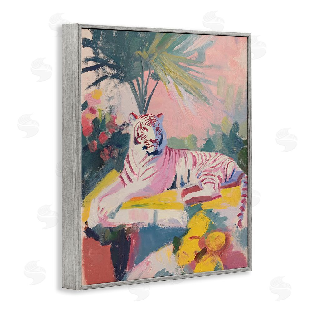 Svetlana Aleynikova In The Quiet Shade Tiger Gray Framed Giclee Wall Art Print