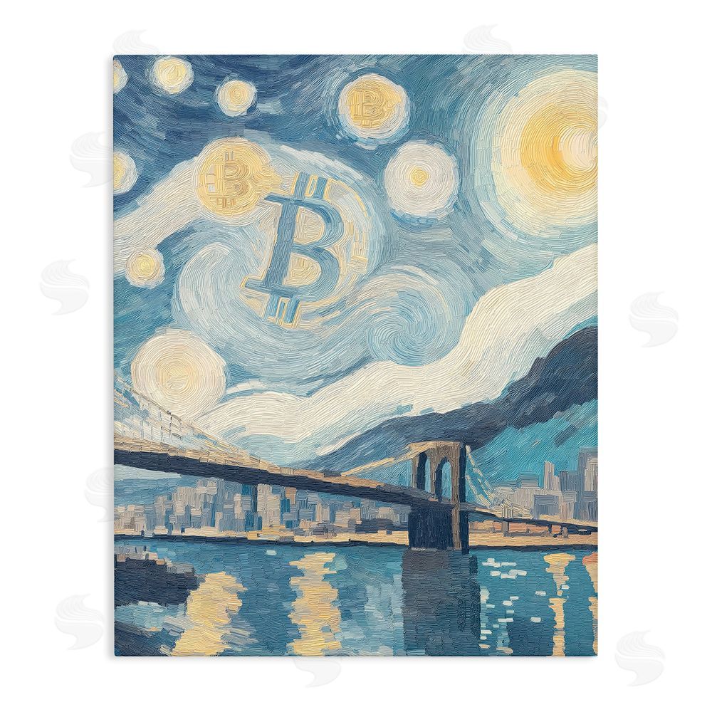 Svetlana Aleynikova Crypto Lunar Glow Stretched Canvas Wall Art