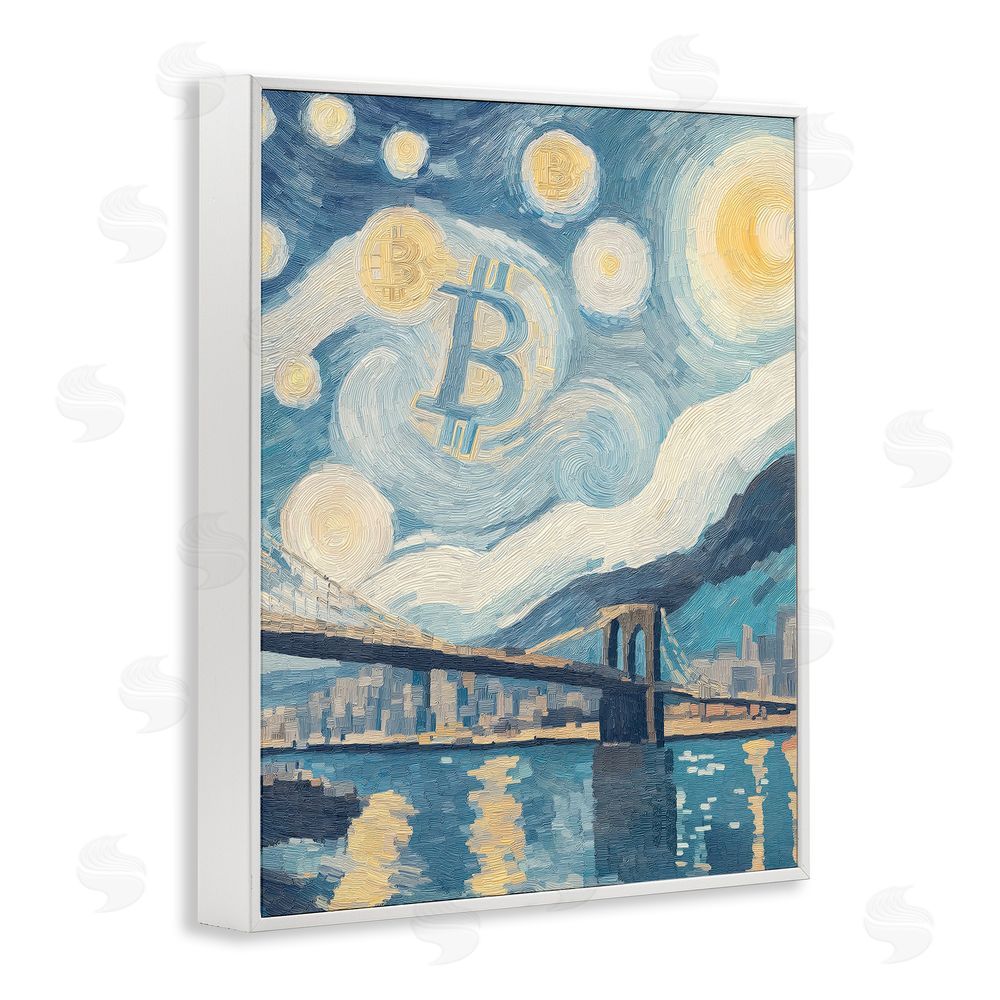 Svetlana Aleynikova Crypto Lunar Glow White Framed Giclee Wall Art Print