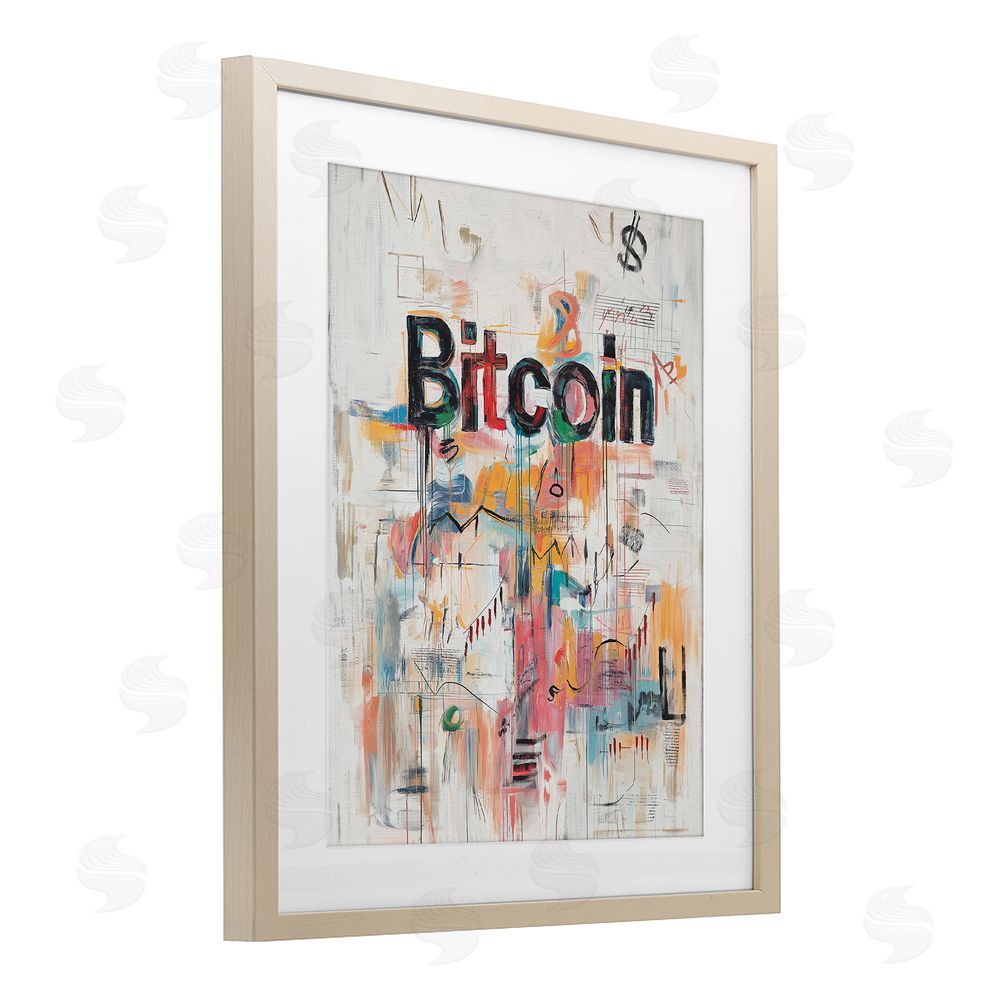Svetlana Aleynikova Digital Currency Abstract Collage Birch Framed Print Under Glass Wall Art
