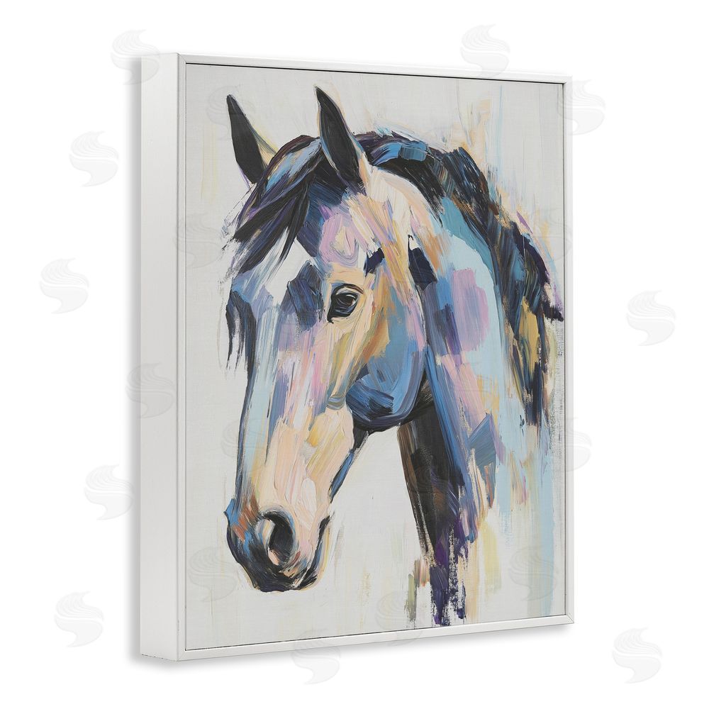 Svetlana Aleynikova Chromatic Stallion Abstraction White Framed Giclee Wall Art Print