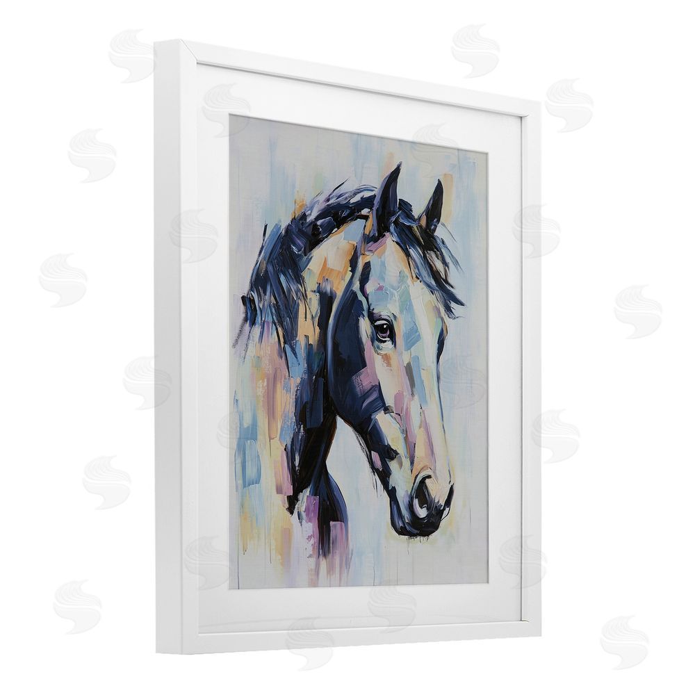 Svetlana Aleynikova Vivid Equine Portrait White Framed Print Under Glass Wall Art
