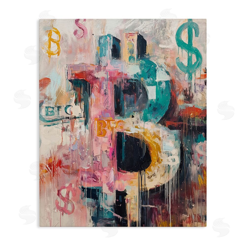 Svetlana Aleynikova Street Style Crypto Symbol Stretched Canvas Wall Art Print