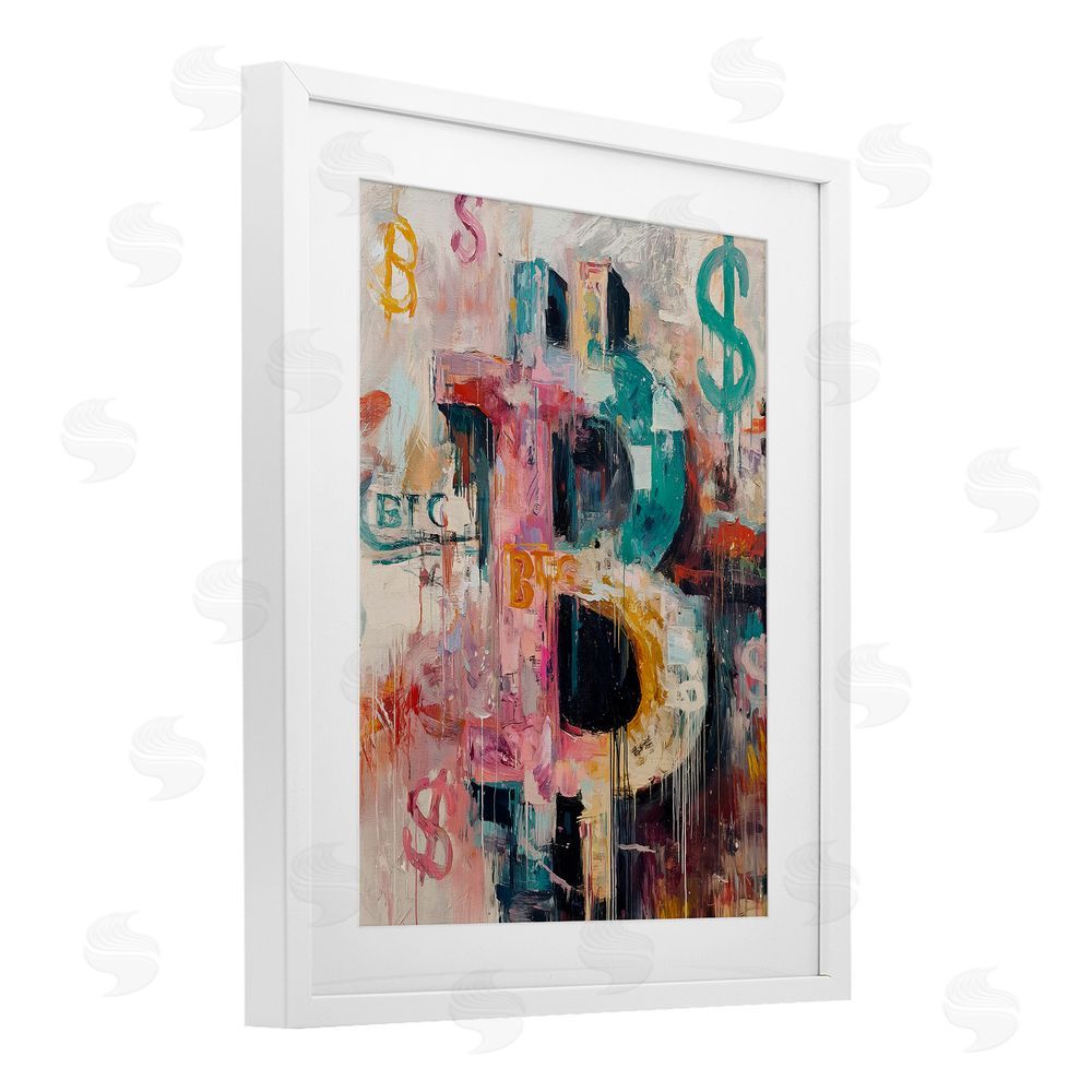 Svetlana Aleynikova Street Style Crypto Symbol White Framed Print Under Glass Wall Art